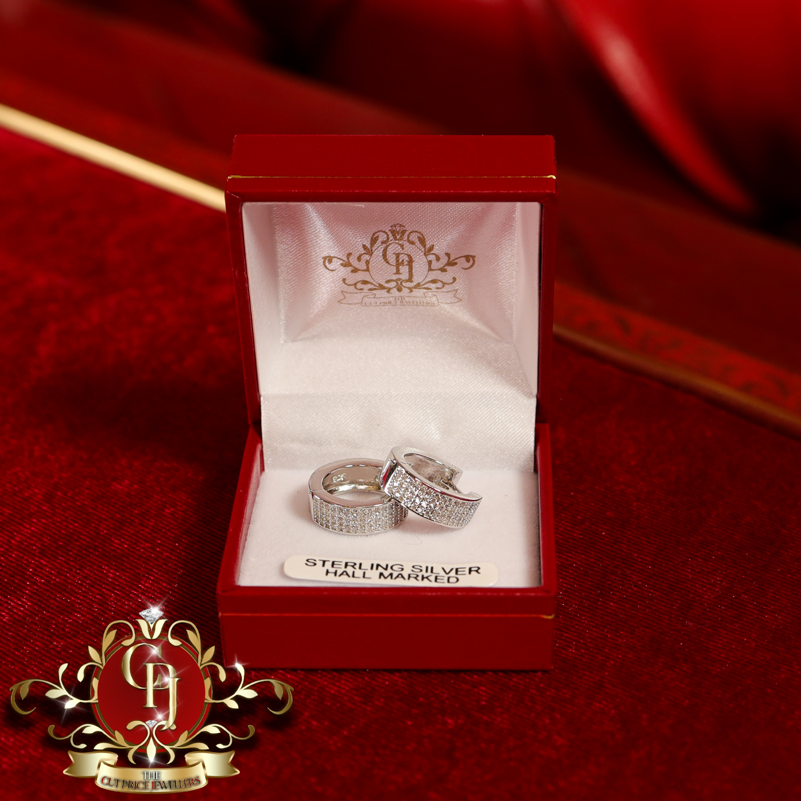 The "Lorelai" Huggie Earrings (Sterling Silver with Cubic Zirconia)