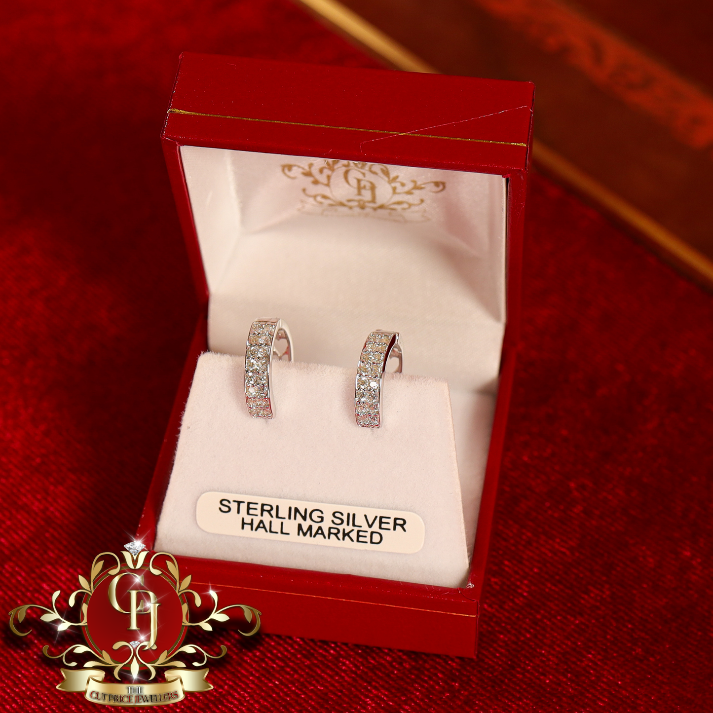 CHRISTMAS DROP NO.5: "Macie" Hoop Earrings (Sterling Silver with Cubic Zirconia) | The Cut Price Jewellers