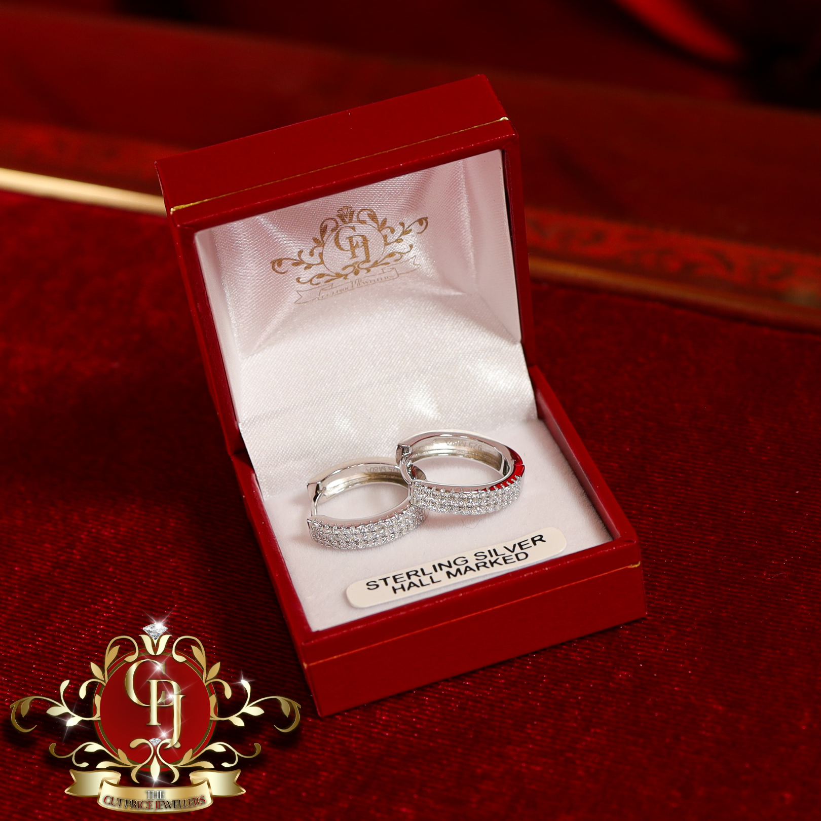The "Michelle" Huggie Earrings (Sterling Silver with Cubic Zirconia)