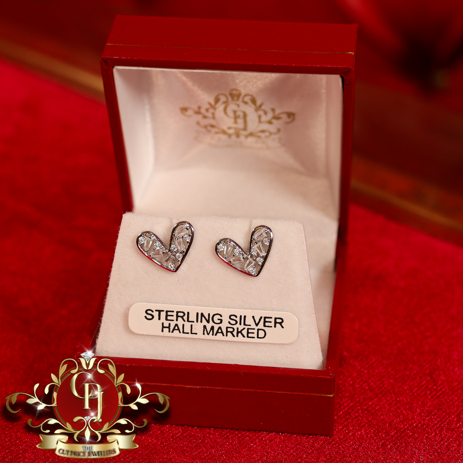 Mini-Harper Stud Earrings (Sterling Silver with Cubic Zirconia)