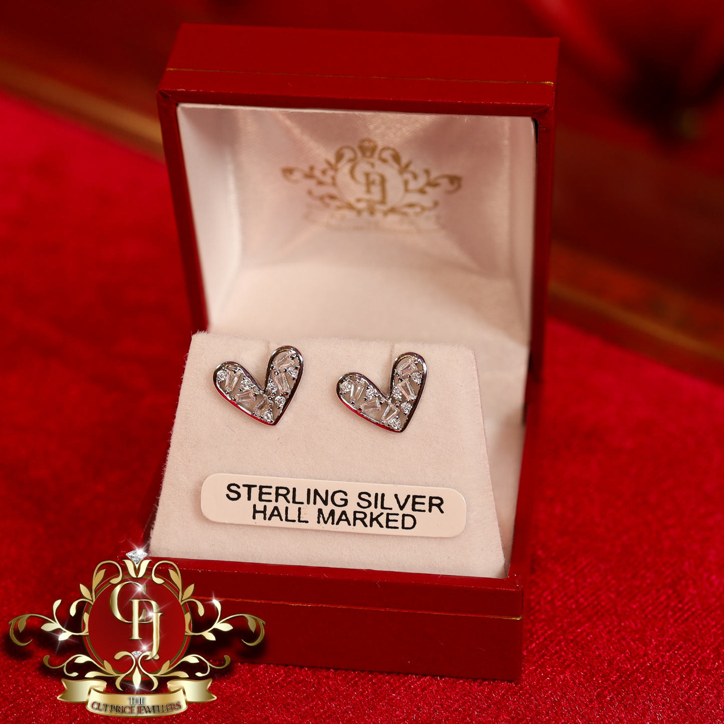 Mini-Harper Stud Earrings (Sterling Silver with Cubic Zirconia) | The Cut Price Jewellers