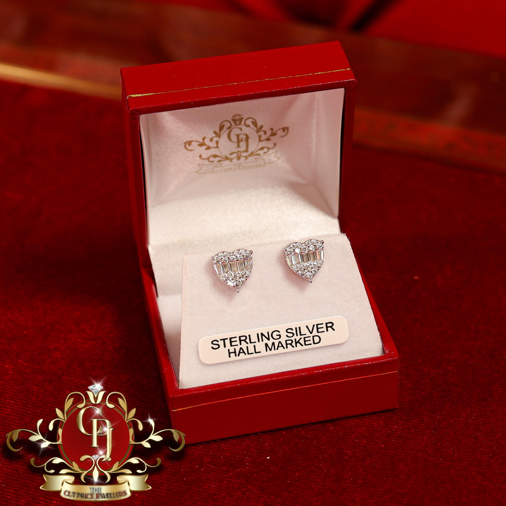 The "Molly" Stud Earrings (Sterling Silver with Cubic Zirconia)