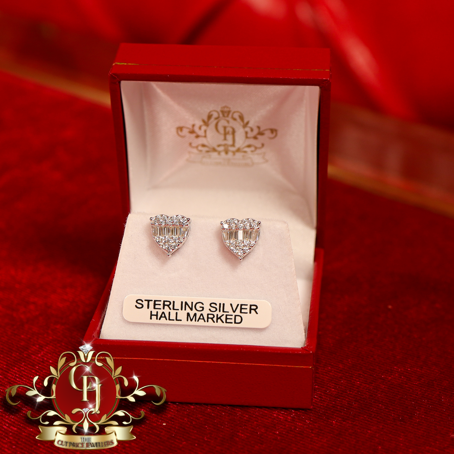 The "Molly" Stud Earrings (Sterling Silver with Cubic Zirconia) | The Cut Price Jewellers