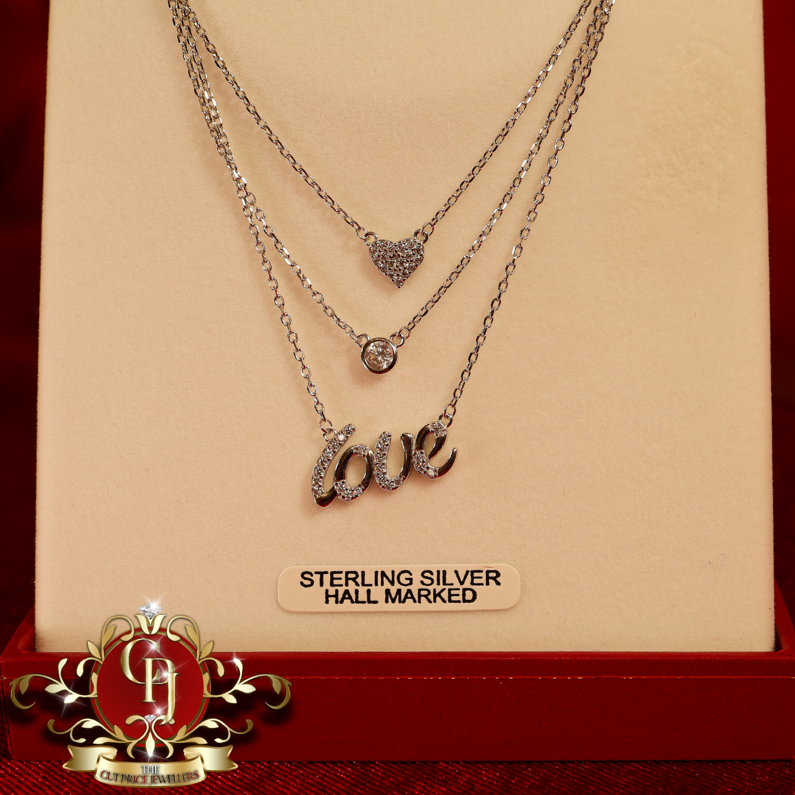 CHRISTMAS DROP Triple Chain (Sterling Silver)