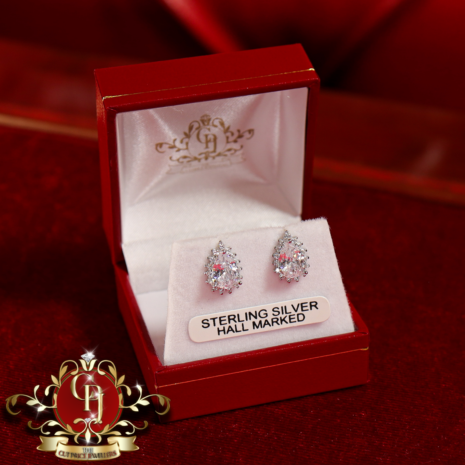 The "Anne" Stud Earrings (Sterling Silver with Cubic Zirconia)