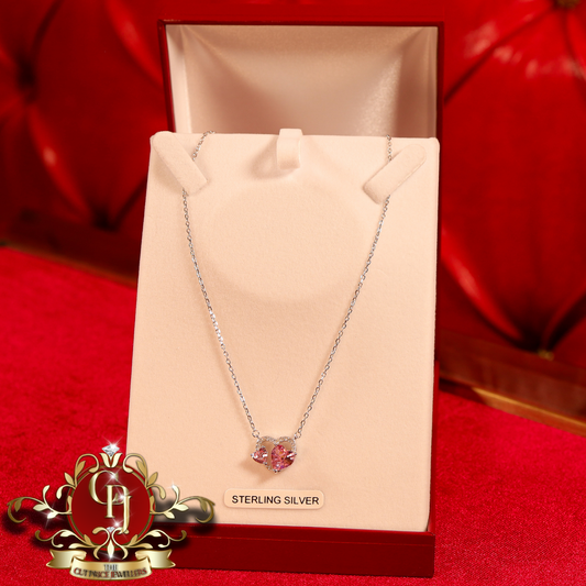 The "Lottie" Chain (Sterling Silver & Pink Cubic Zirconia) | The Cut Price Jewellers