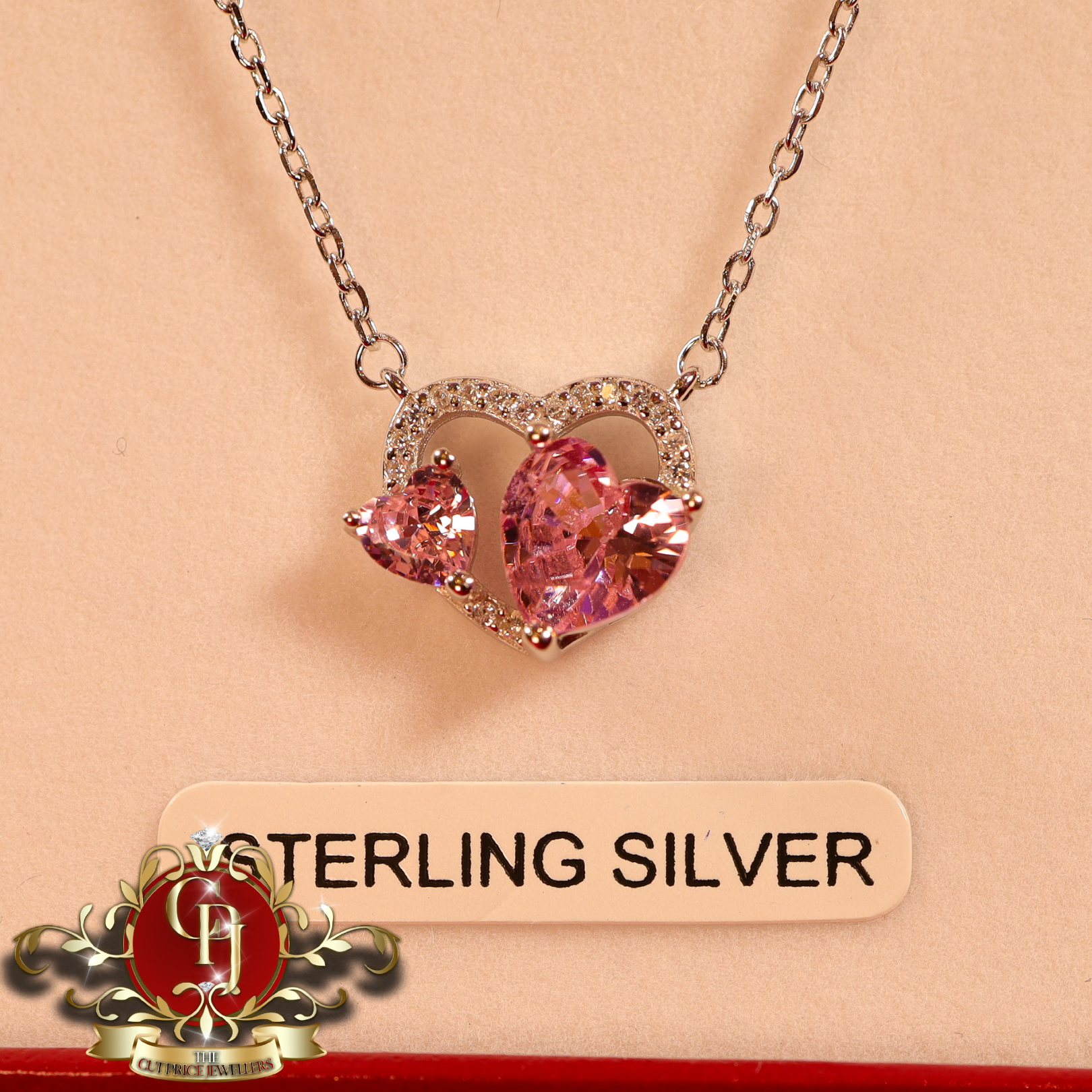 The "Lottie" Chain (Sterling Silver & Pink Cubic Zirconia)