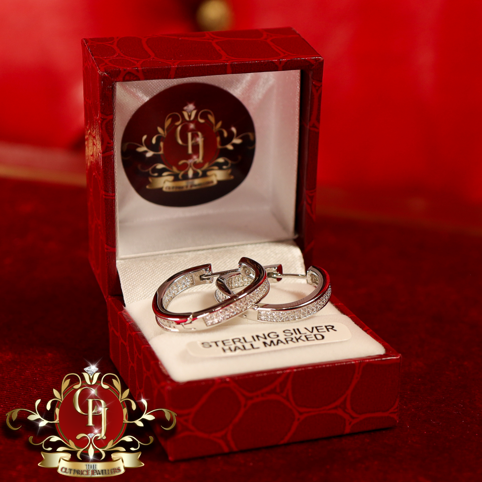 CHRISTMAS DROP Hoop Earrings (Sterling Silver)