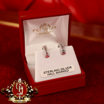CHRISTMAS DROP Mini Hoop Earrings (Sterling Silver with Cubic Zirconia)