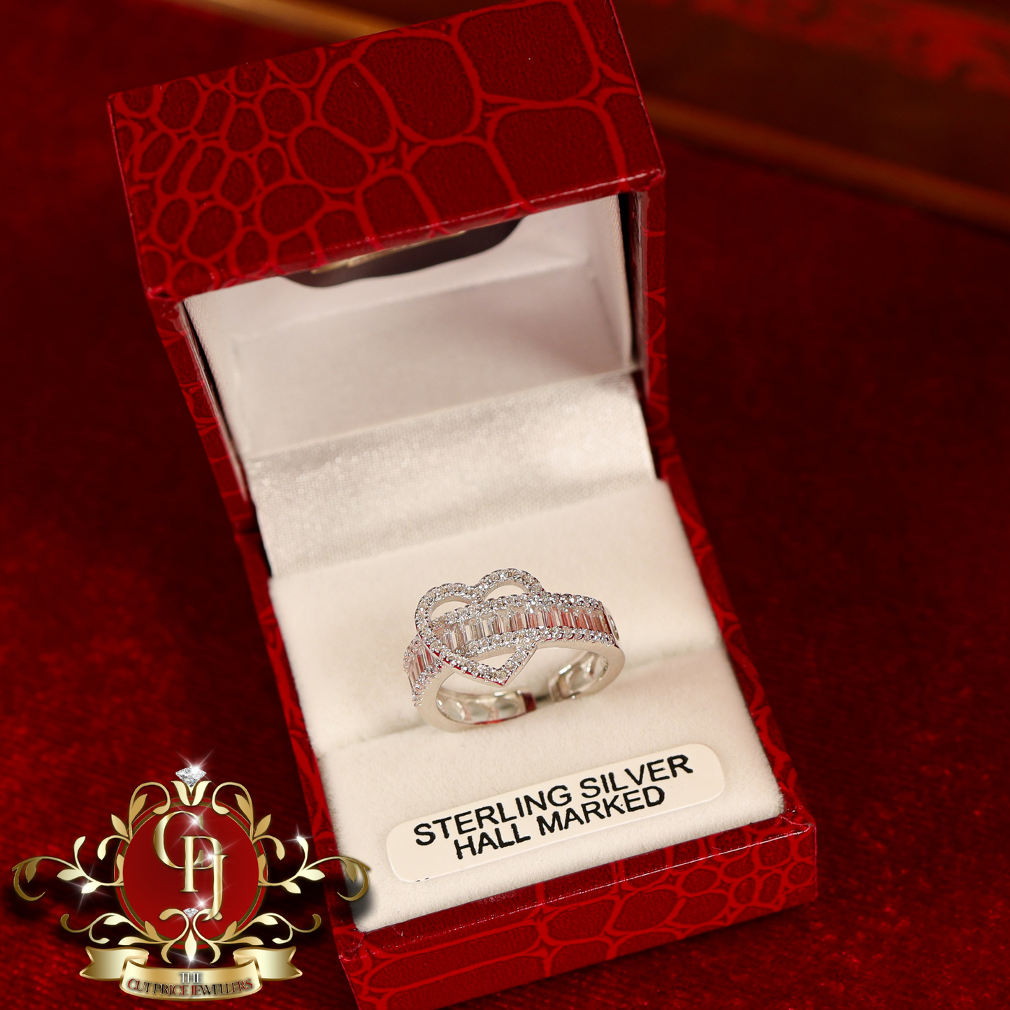 CHRISTMAS DROP NO.6: The "Sasha Heart" Ring (Sterling Silver with Cubic Zirconia) | The Cut Price Jewellers