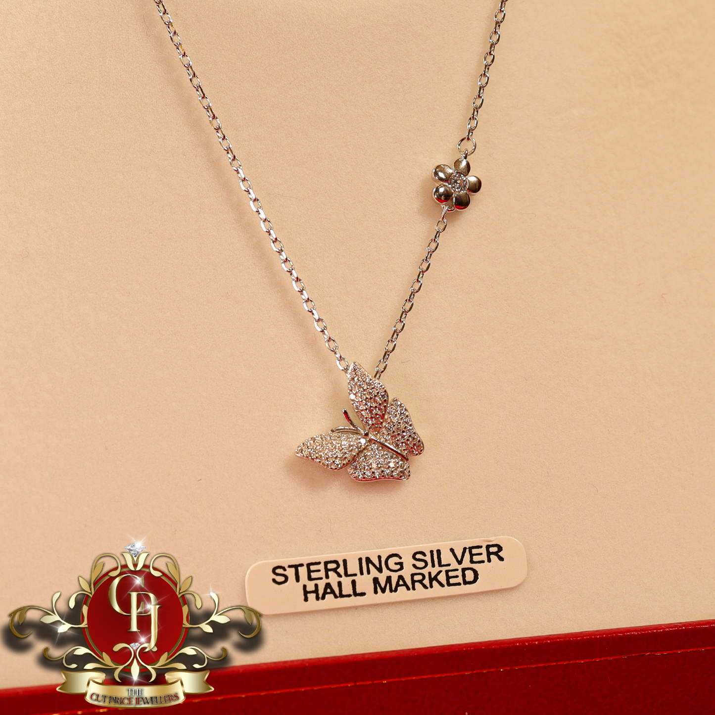 CHRISTMAS DROP NO.6: The "Sloan Butterfly" Chain (Sterling Silver with Cubic Zirconia) | The Cut Price Jewellers