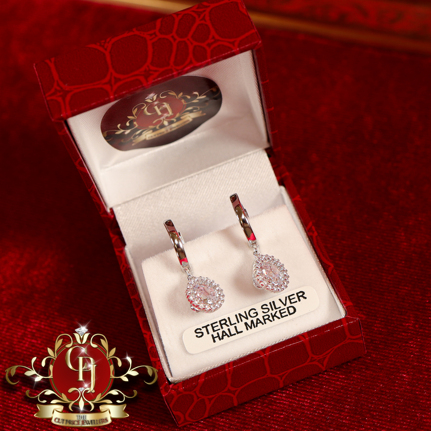 CHRISTMAS DROP NO.4: "Thea" Drop Earrings (Sterling Silver with Cubic Zirconia) | The Cut Price Jewellers