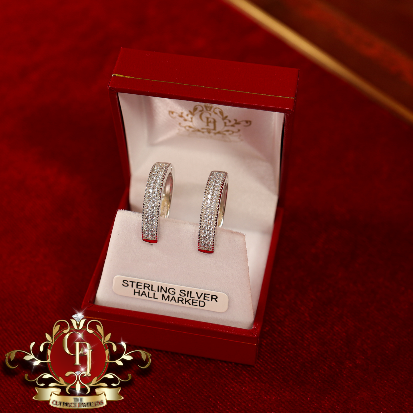 CHRISTMAS DROP NO.6: "Yara" Hoop Earrings (Sterling Silver with Cubic Zirconia) | The Cut Price Jewellers