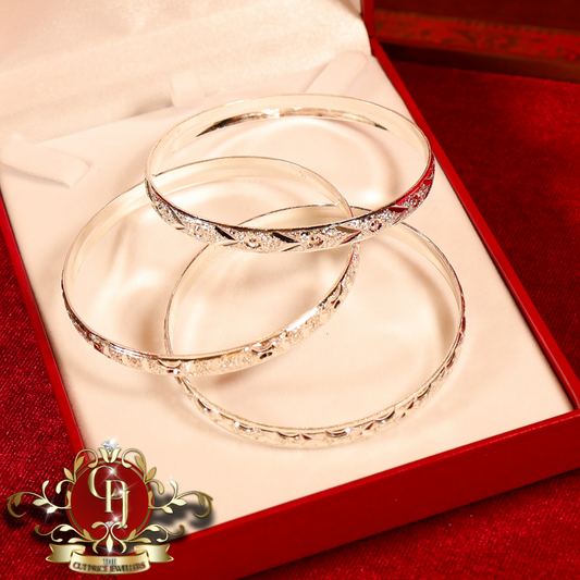 Silver Colour Set of 3 Bangles | The Cut Price Jewellers