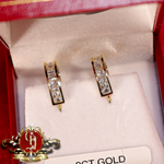 9ct Gold Earrings with Single Row Cubic Zirconia