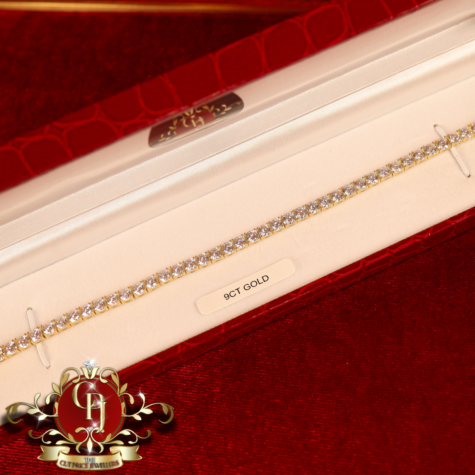 9ct Tennis Bracelet with Cubic Zirconia
