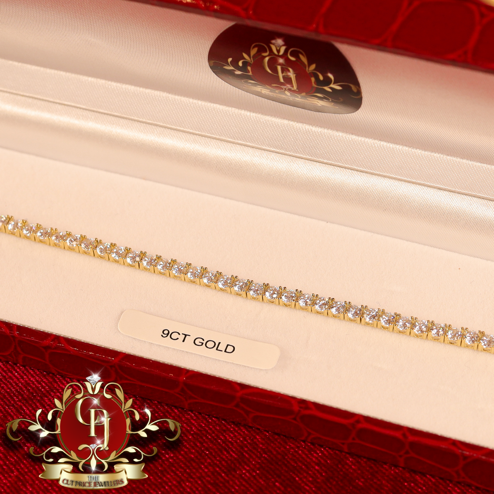 9ct Tennis Bracelet with Cubic Zirconia
