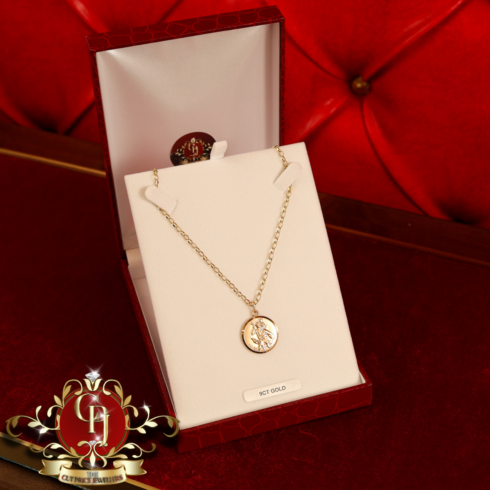 9ct Gold St. Christopher Pendant with Chain