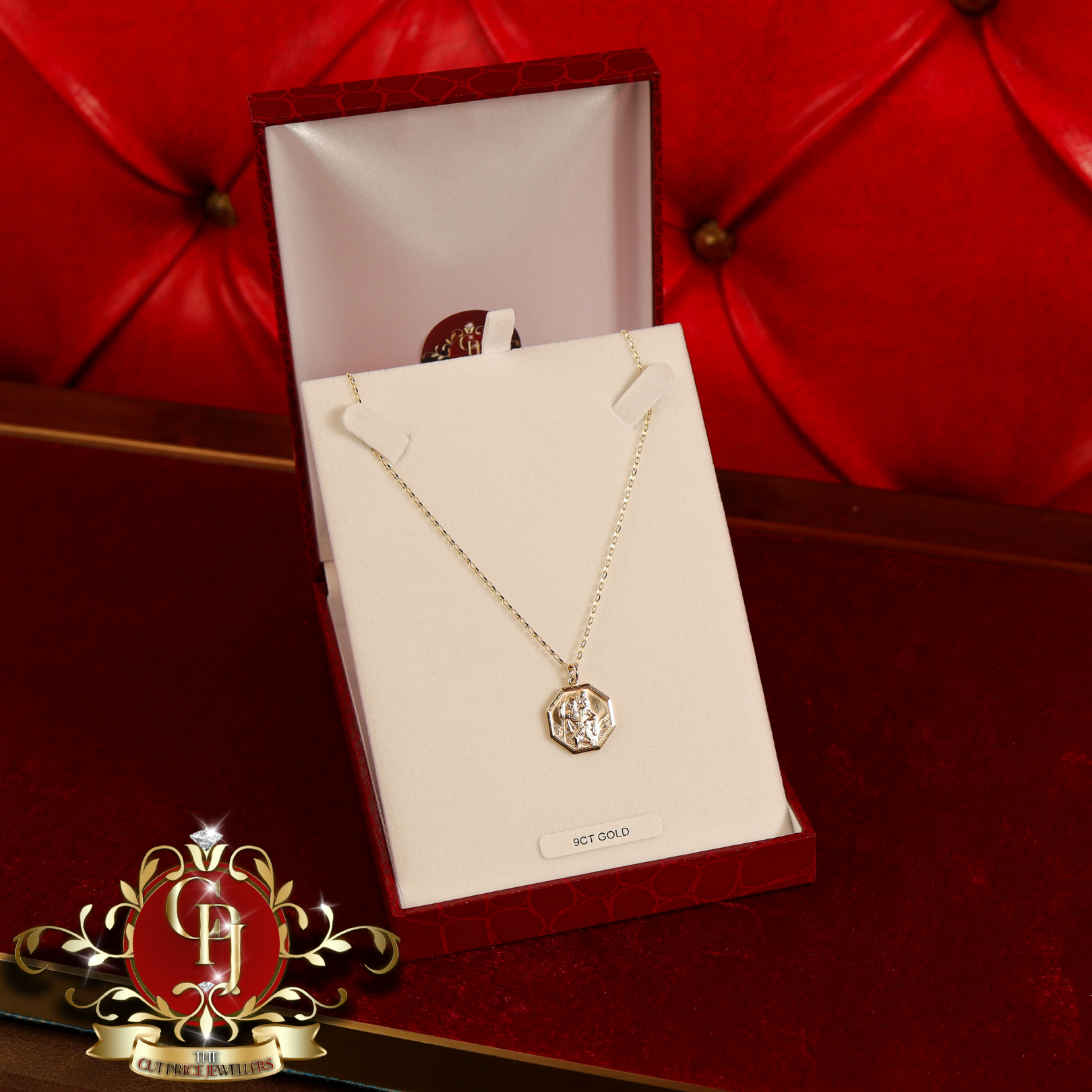 9ct Gold St. Christopher Pendant with Chain