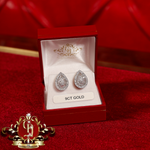 9ct White Gold Baguette CZ Pear Stud Earrings