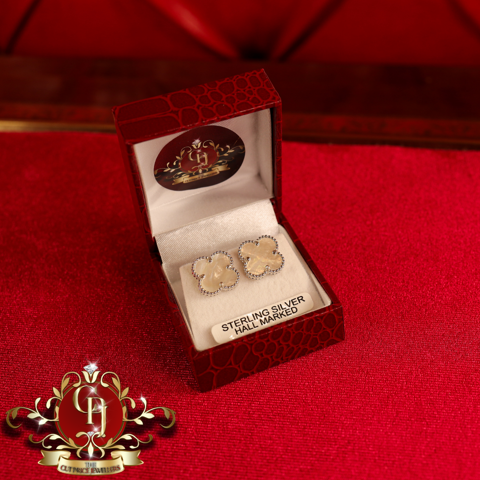 Mother of Pearl-style Clover Studs