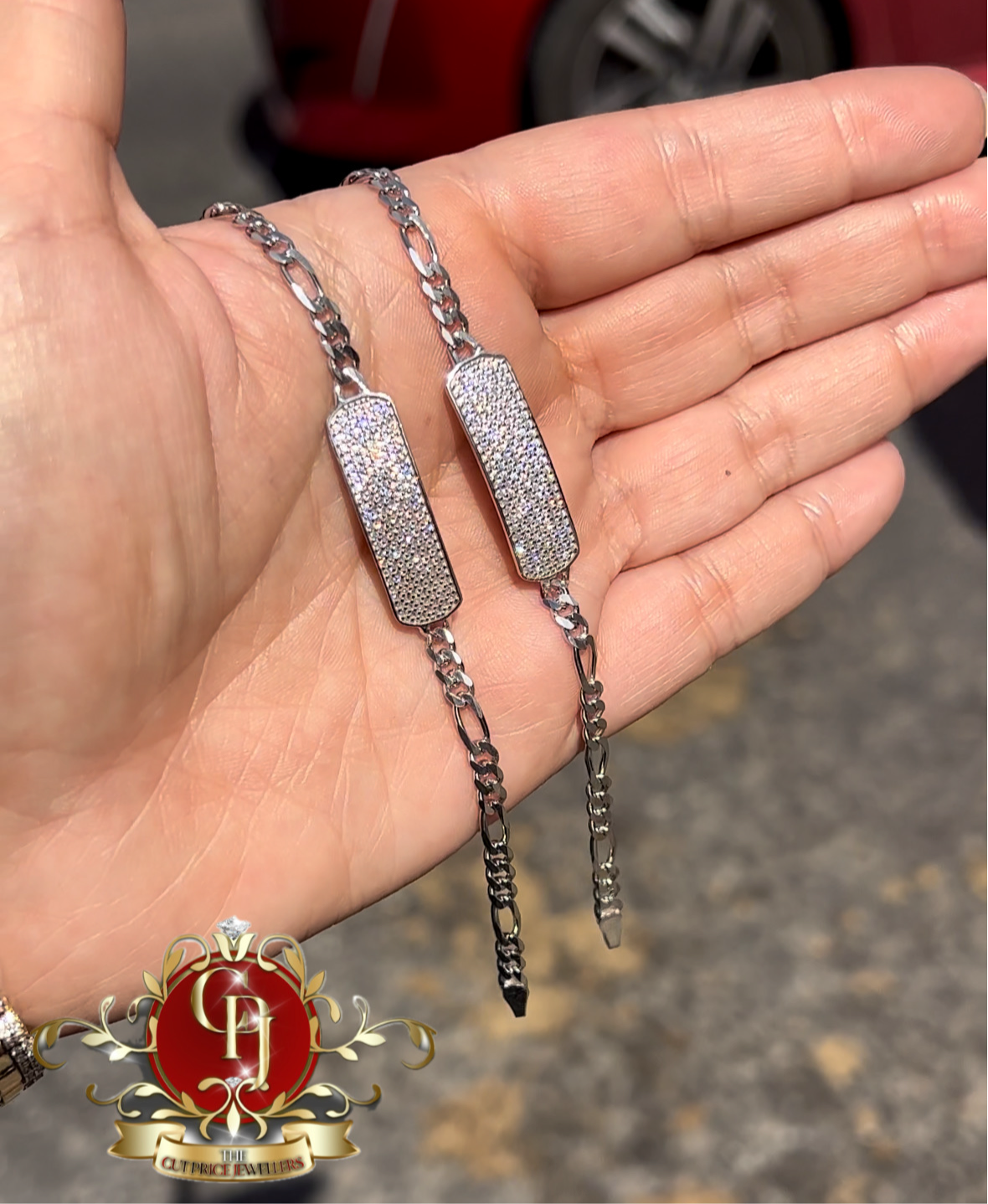 Sterling silver children’s CZ ID bracelet