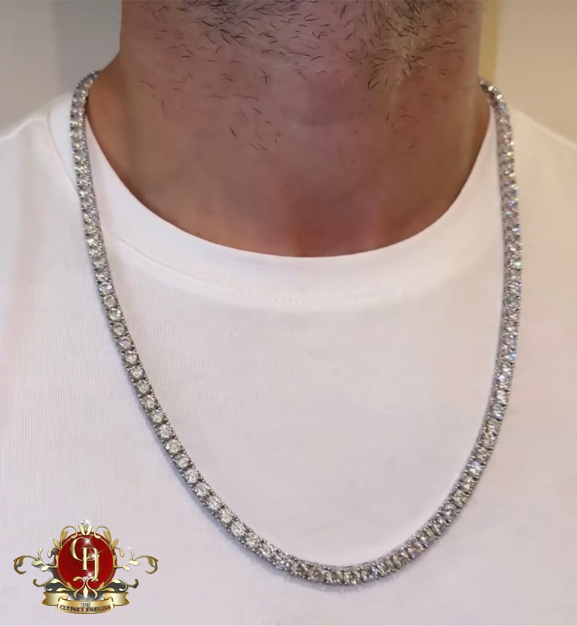 Gents Sterling Silver Tennis Chain