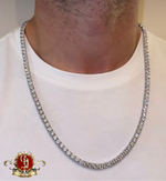 Gents Sterling Silver Tennis Chain