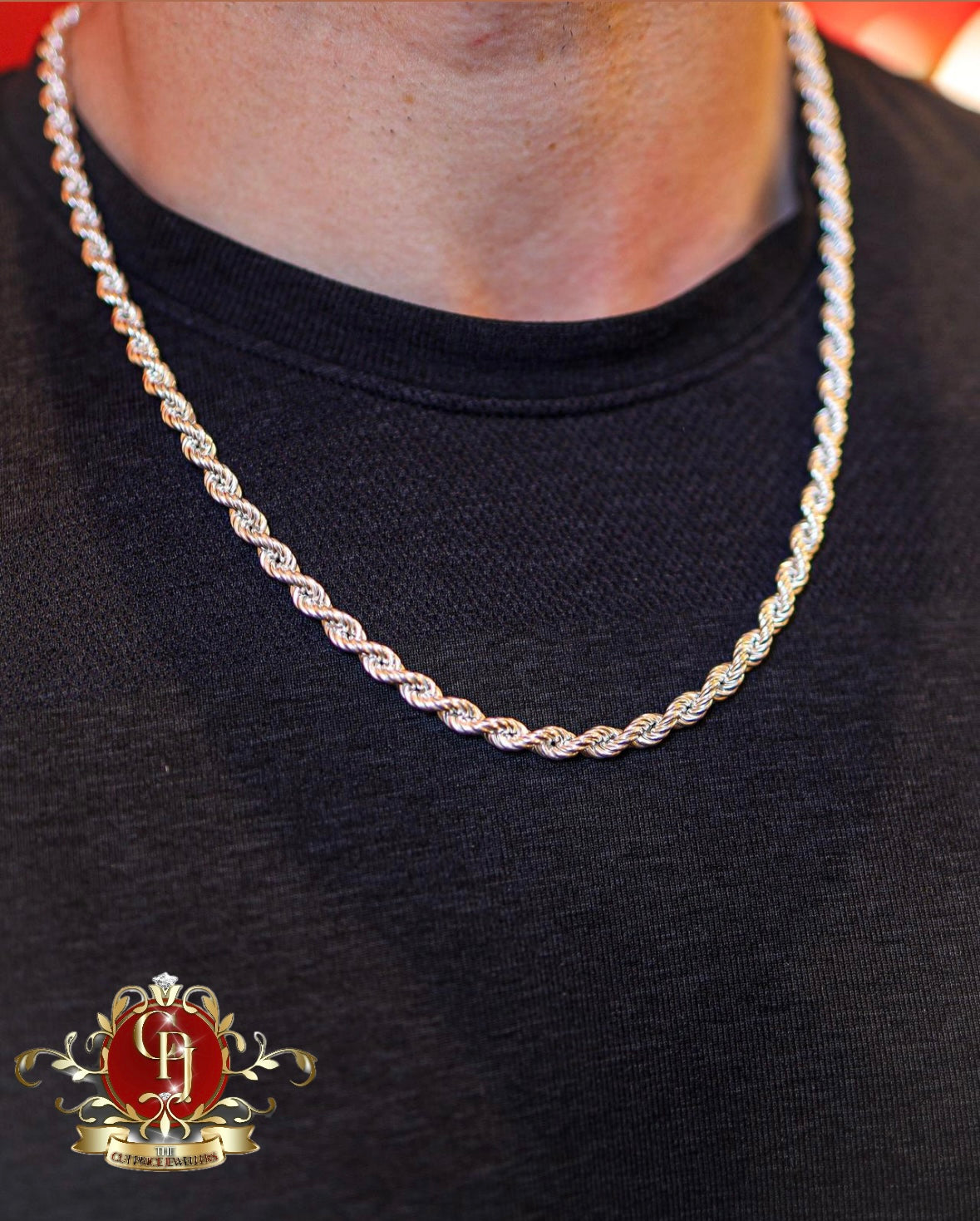 The Hugo gents sterling silver rope chain | The Cut Price Jewellers