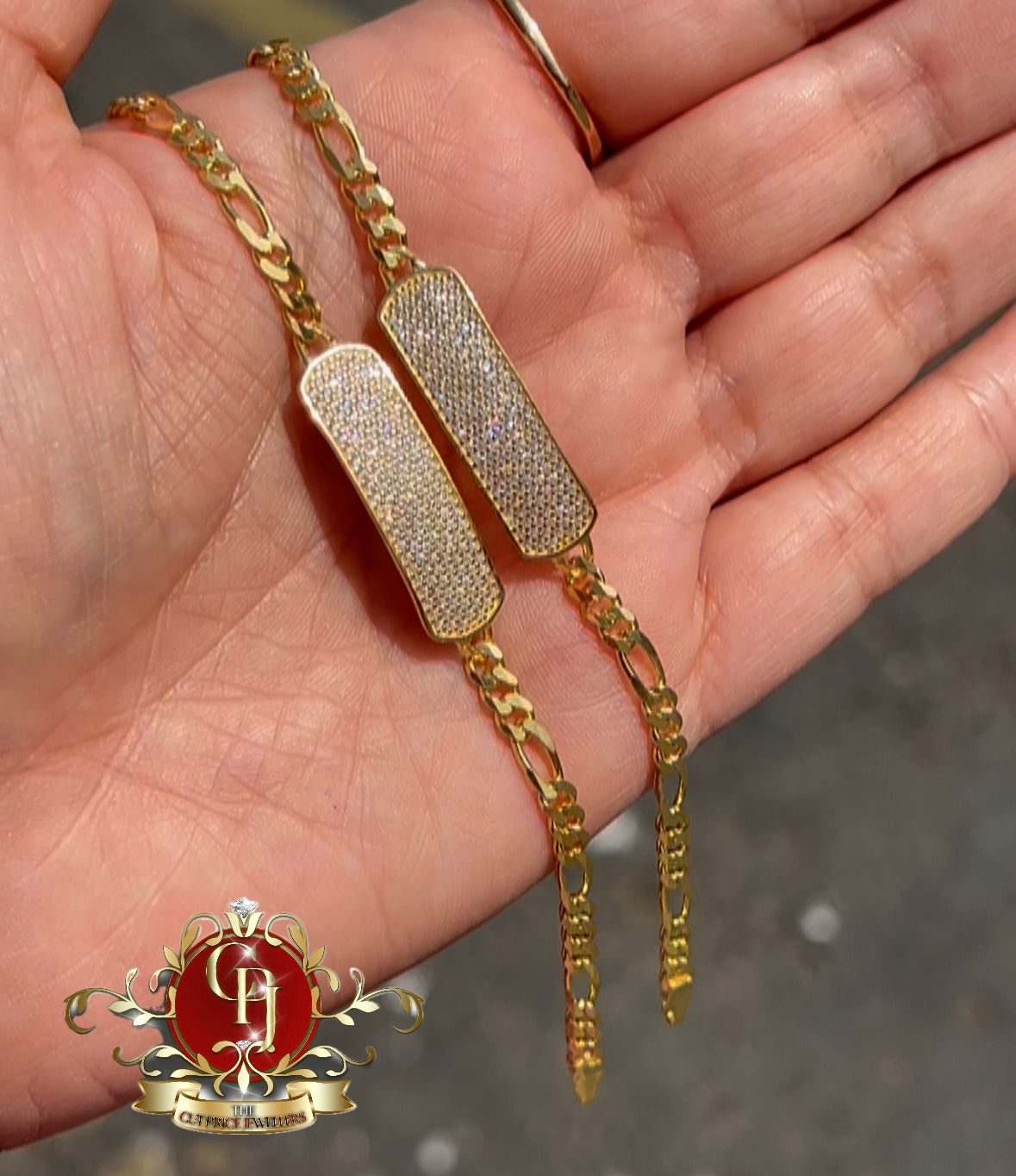 Gold plated children’s CZ ID bracelet