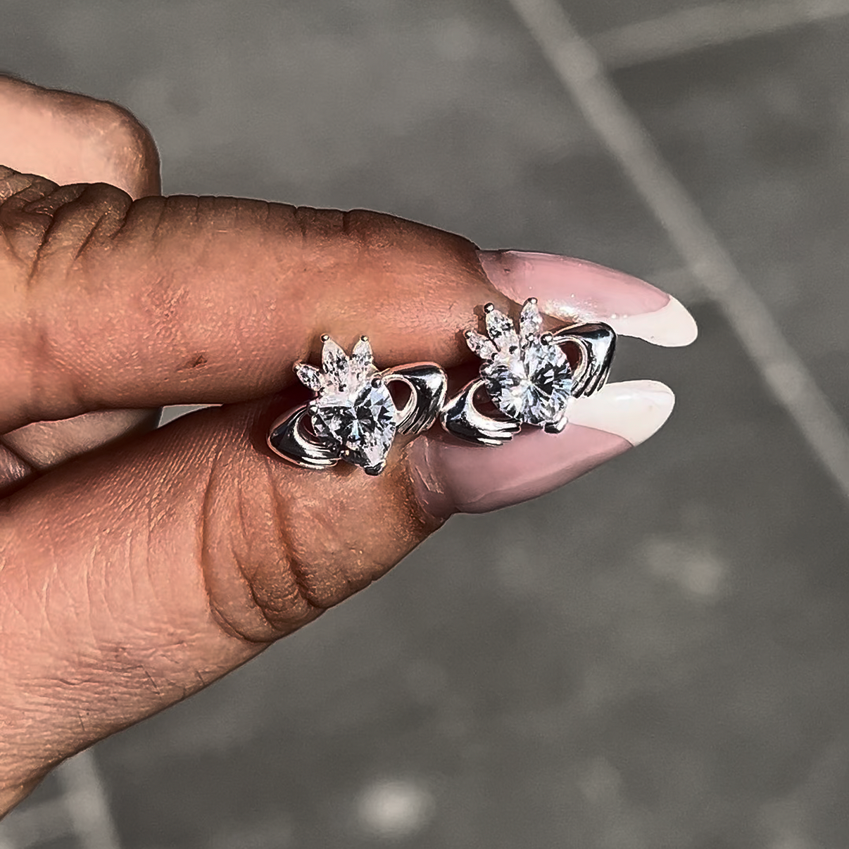 Sterling silver Claddagh earrings