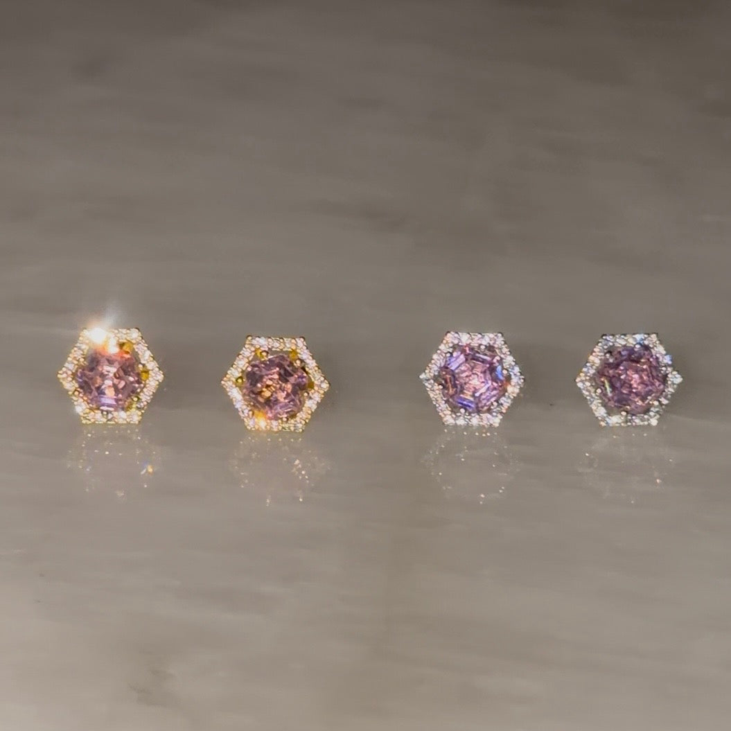 The "2-in-1" Hex Studs Pink