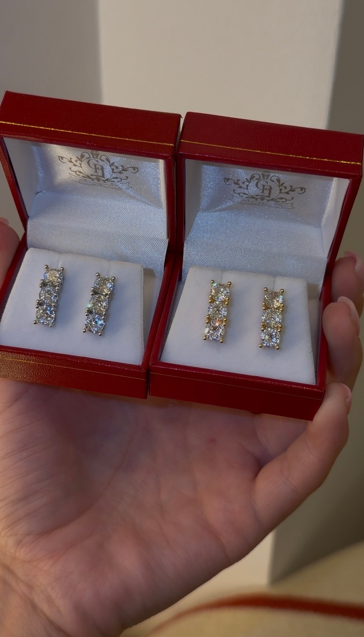 The Nina three stone earrings