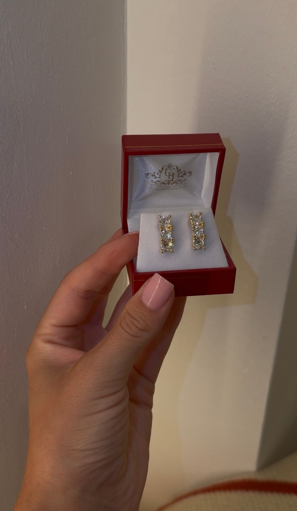 The Nina three stone earrings