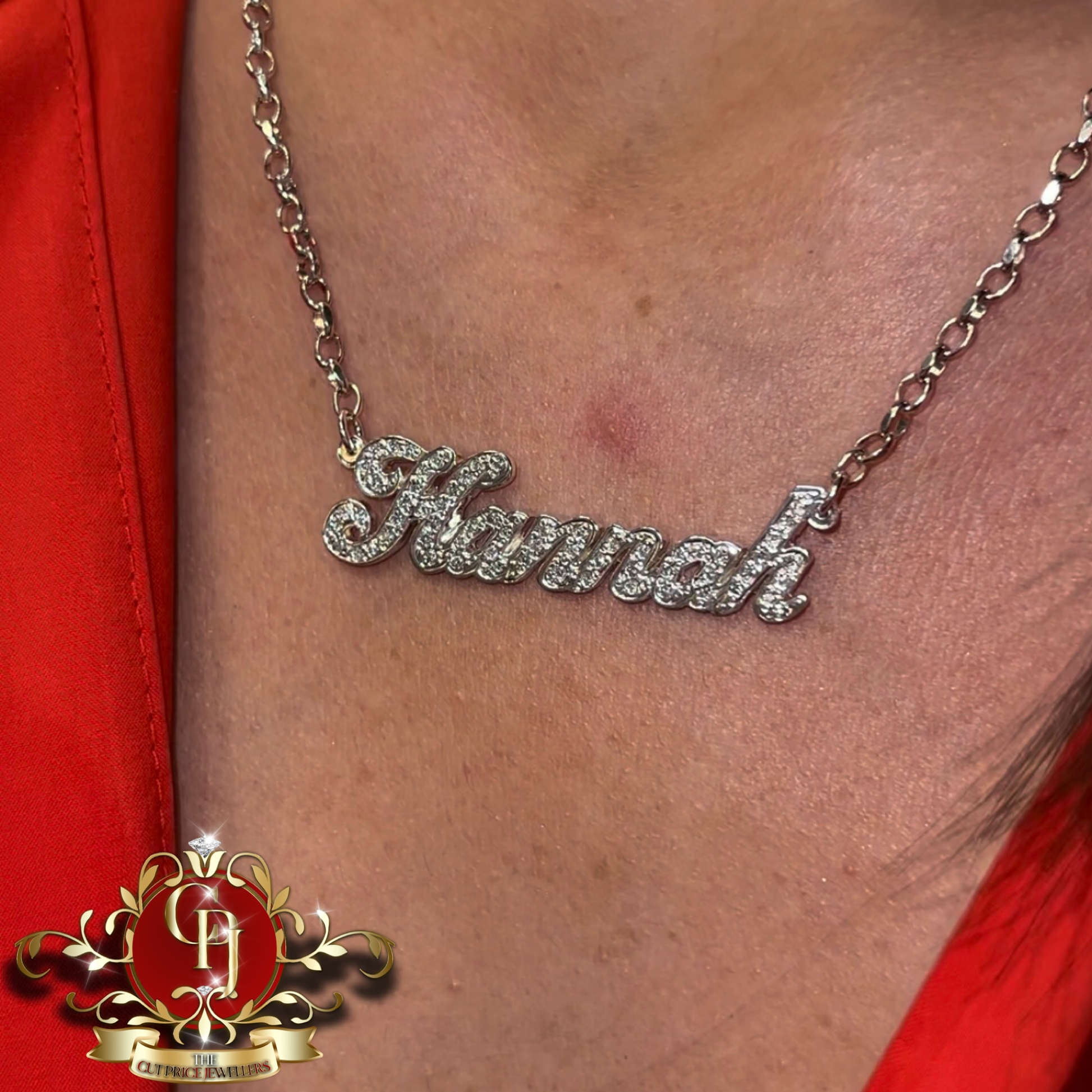 Handmade Fully Diamond Sterling Silver Name Chain The Cut Price Jewellers