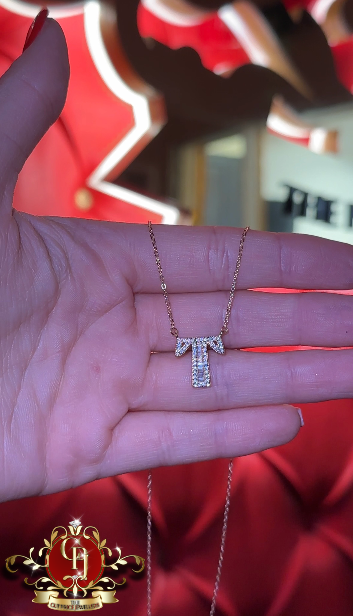 Baguette Initial Pendants