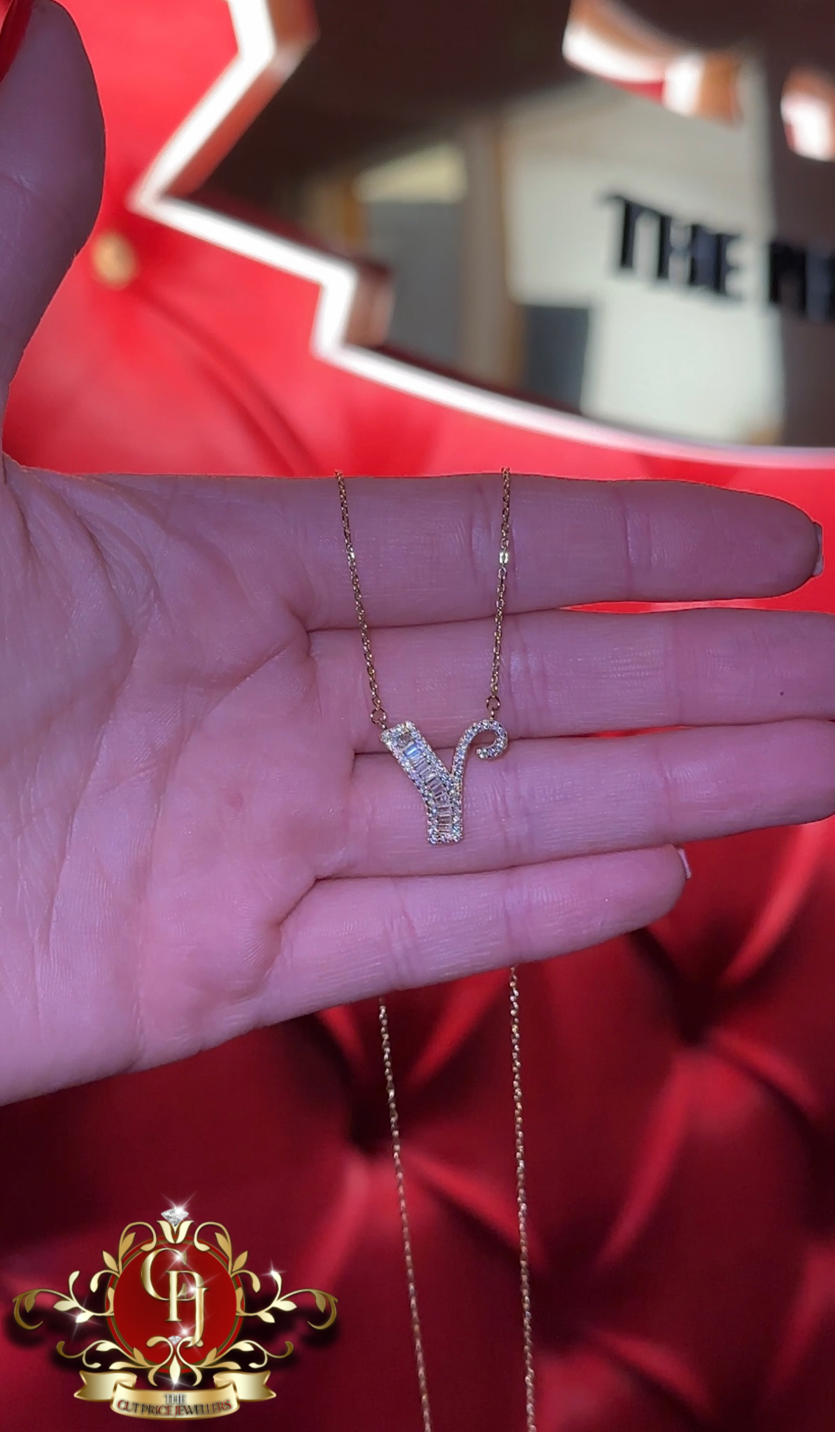 Baguette Initial Pendants