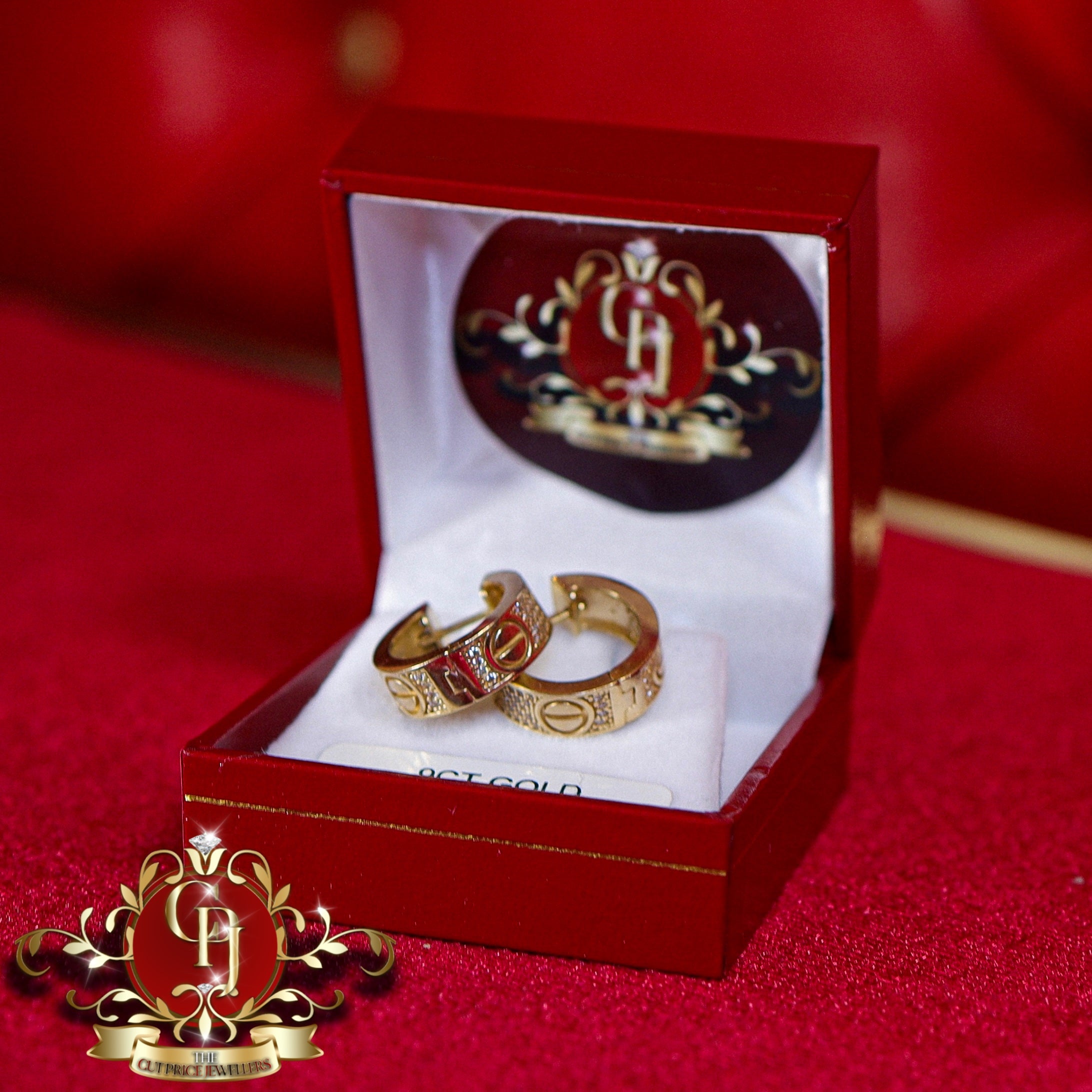 9ct Gold Screwhead Hoops