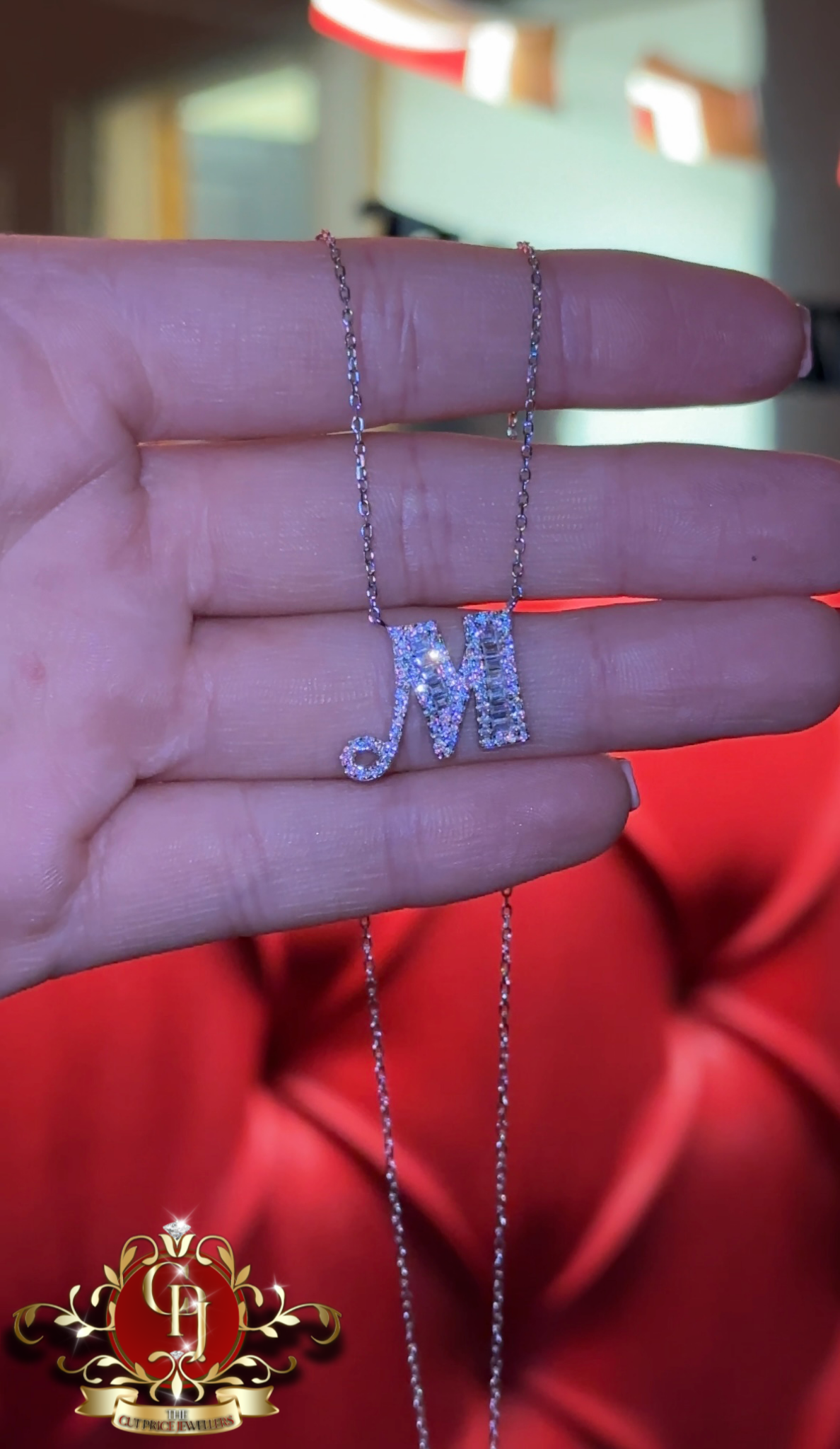 Baguette Initial Pendants