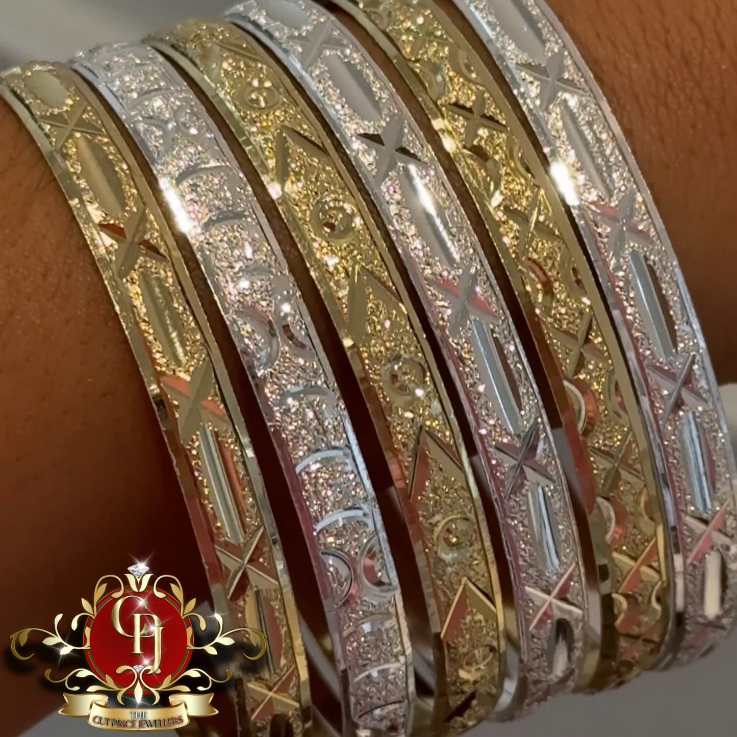 Set of 6 Bangles TWO TONE | The Cut Price Jewellers