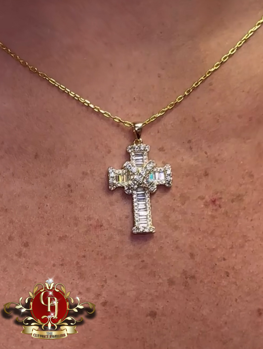 Gold-Plated Candice Cross & Chain