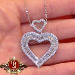 Double Heart Pendant Sterling Silver